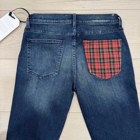 Current/Elliott Stiletto Jean in Erwin/Red Tartan - Picture 7 of 9